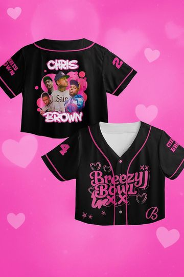 Custom Chris Brown Breezy Bowl XX 2025 Crop-Top Baseball Jersey  Personalized Fan Tee