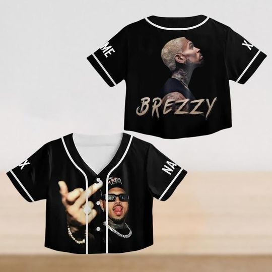Personalized Chris Brown Crop Top Baseball Jersey, Breezy Bowl Crop Top Jersey, Chris Brown Fans Gift, Breezy Bowl Xx Football Jersey