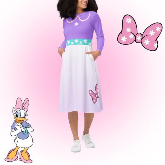 Daisy Duck Long Sleeve Dress - Halloween Dress - Cosplay Costume