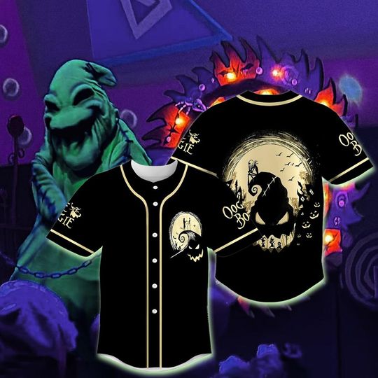 Oogie Boogie Baseball Jersey, Jack Skellington And Sally Baseball Shirt, The Nightmare Before Christmas Jersey Shirt, Disneyland Halloween
