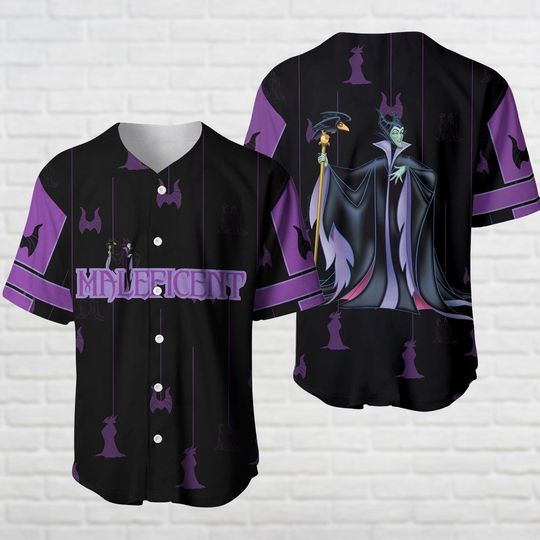 Halloween Maleficent Baseball Jersey, Disney Villains Shirt, Baseball Uniform, Disney Halloween Tee, Sleeping Beauty Shirt