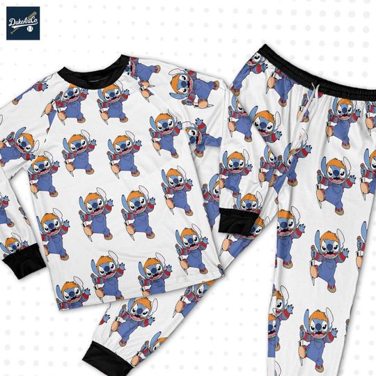 Disney Chucky Stitch Halloween Pajamas, Custom Sleepwear Set, Short & Long Sleeve, Disney Gift for Kids