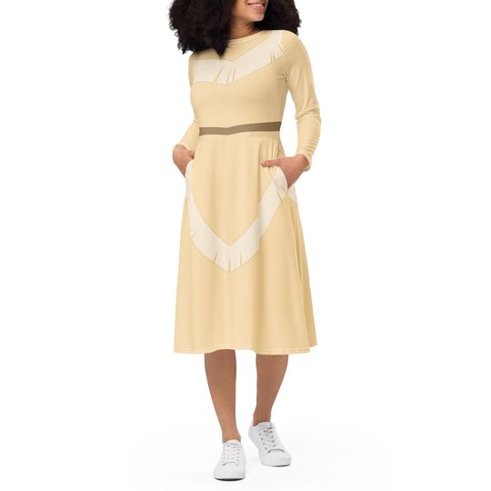 Pocahontas Costume Long Sleeve Dress - Halloween Dress - Cosplay Costume