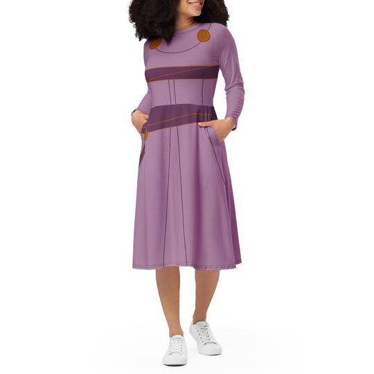 Megara Costume Long Sleeve Dress - Halloween Dress - Cosplay Costume