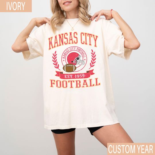 Vintage Kansas City Football T-Shirt, Retro Kansas City Game Day Shirt, Football Fan Gift, Kansas City Sports Tee