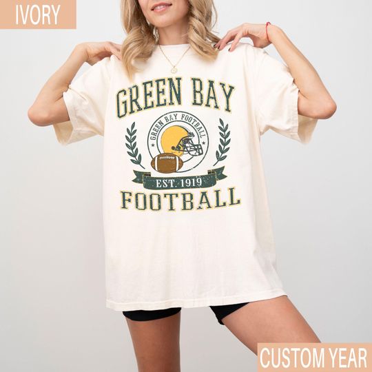 Vintage Green Bay Football T-Shirt, Retro Green Bay Game Day Shirt, Football Fan Gift, Green Bay Sports Tee