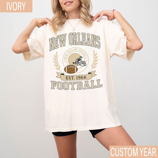 Vintage New Orleans Football T-Shirt, Retro New Orleans Game Day Shirt, Football Fan Gift, New Orleans Sports Tee