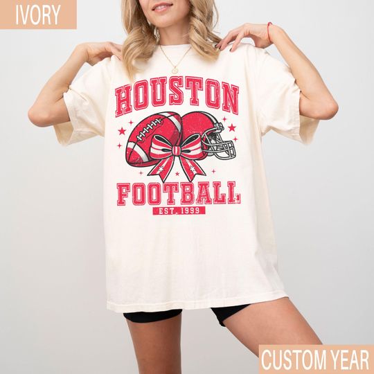 Vintage Houston Football T-Shirt, Retro Houston Game Day Shirt, Football Fan Gift, Houston Sports Tee