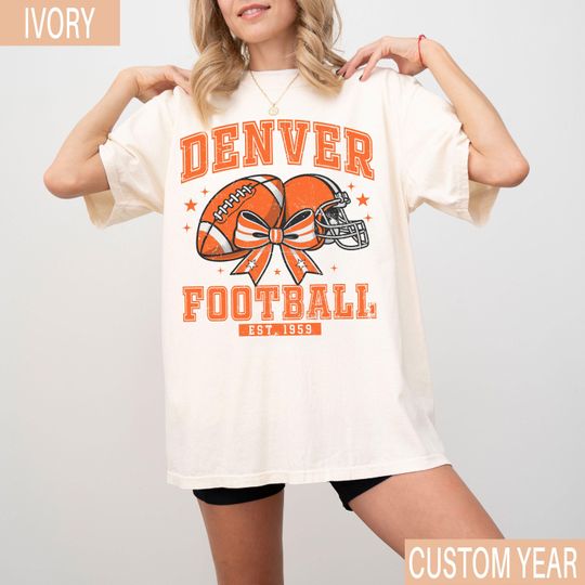 Vintage Denver Football T-Shirt, Retro Denver Game Day Shirt, Football Fan Gift, Denver Sports Tee