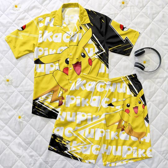 Pika Hawaiian Shirt - Tropical Button Up Shirt - Summer Beach Short