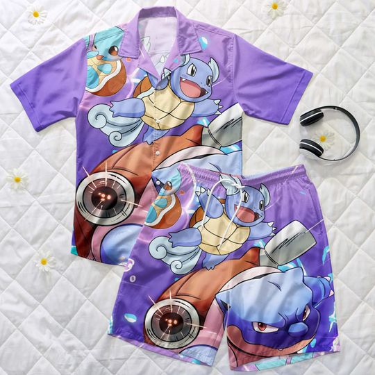 Blastoise Hawaiian Shirt, Squirtle Shirts, Funny Beach Outfit