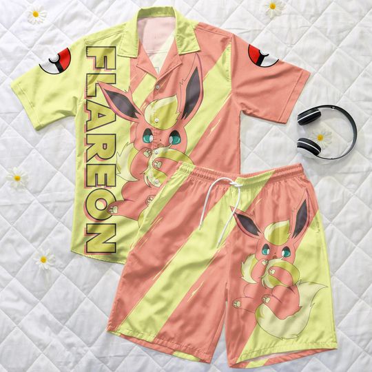 Flareon Hawaiian Shirt - Custom Name Summer Set