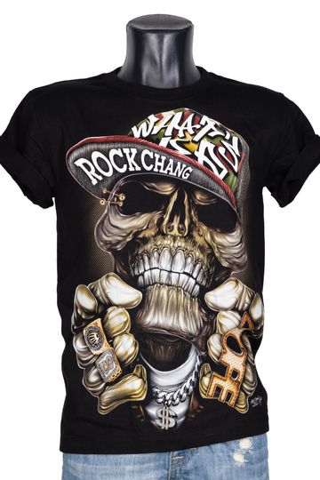 Rock Chang Hip Hop Style Skeleton What's Dope 3D Halloween Graphic T-Shirt