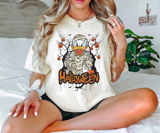 Donald Duck Mummy Halloween Shirt, Spooky Season Cartoon Tee, Disney Fan Trick Or Treat