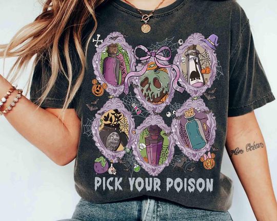 Coquette Disney Pick Your Poison Vintage Shirt, Halloween Disney Villains Shirt, Kuzco Poison Tee, Poison Apple Shirt, Disneyland Halloween