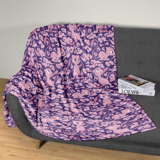 Mew Fleece Blanket Home Decor Fleece Blanket Bedroom Decor Baby Blanket Cute Ancient Mew Blanket Gifts
