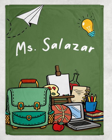 Teacher Custom Name Blanket - Teachers Appreciation Gift - Personalized Teacher Blanket - Teacher Gift - Teacher Appreciation Week