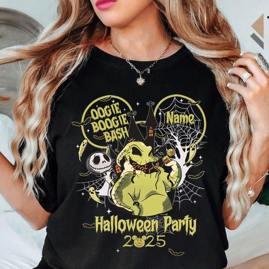 Retro 90s Oogie Boogie Disney Shirt, Halloween Bash 2025 Tee, Family Matching Shirt, Disneyland Party Gift, Nightmare Before Christmas