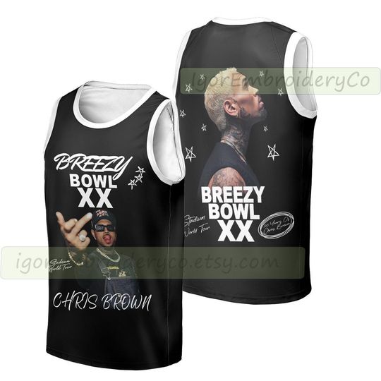 Chris Brown Tour Jersey, Breezy Bowl XX 2025 Tank top Jersey, Breezy Bowl XX 2025 Jersey, Chris Brown Shirt, Breezy Bowl Tee