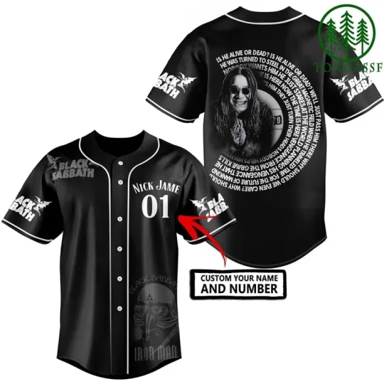 Black Sabbath Custom Name Number Ozzy Osbourne baseball jersey shirt