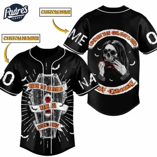 Ozzy Osbourne Under The Graveyard Personalized Baseball Jersey