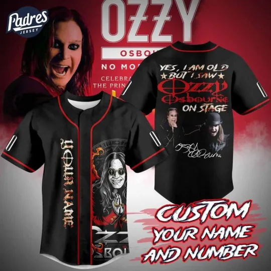 Yes I Am Old But I Saw Ozzy Osbourne On Stage Custom Baseball Jersey