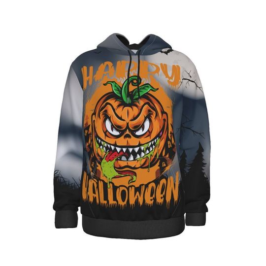 Pumpkin Halloween Hoodie, Fall Sweater, Jack-o-Lantern Design