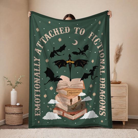 Fourth Wing Blanket, Dragon Rider Blanket, Fantasy Dragon, Fantasy Romance Reader Gift, Romantacy Book Merch,Fantasy Reader, Bookish Blanket