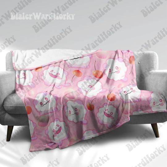 Cute Candy Sweetness  Fleece Blanket Pink Cute Type Unique Blanket Anime Blanket Gifts