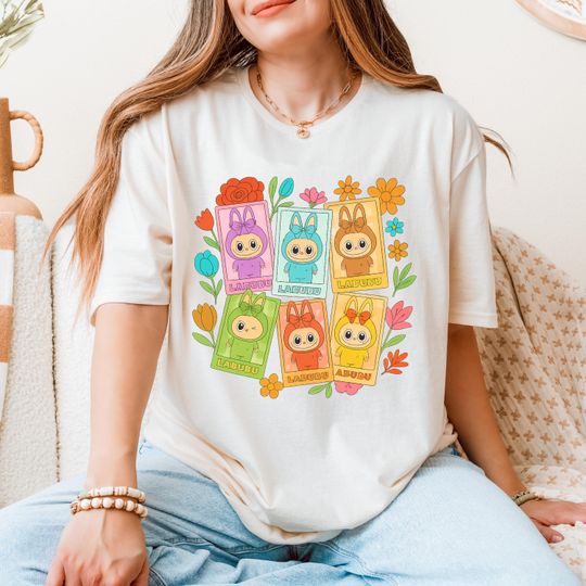 Cute Labubu Characters T-Shirt, Labubu Tee, Cute Cartoon Dolls Shirt, Anime Kawaii Tee Labubu Squad Shirts