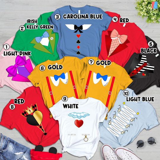 Alice In Wonderland Halloween Costume Shirt, The White Rabbit Costume Shirt, Cheshire Cat Caterpillar Mad Hatter Shirt, Family Costume Shirt