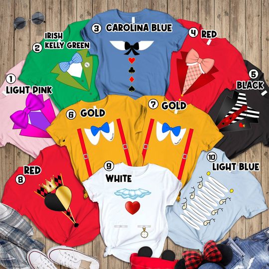 Alice In Wonderland Costume Shirt | Alice White Rabbit Queen of hearts Shirt | Cheshire Cat Mad Hatter Shirt | Family Halloween Costume