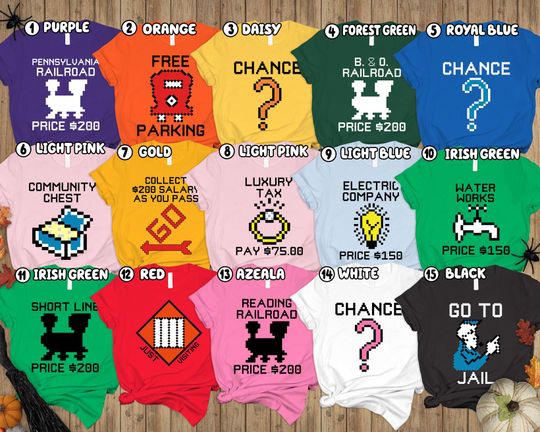 Monopoly Game Halloween Costume Shirt, Group Monopoly Game Matching Halloween Costume, Family Halloween Costumes, Monopoly Game Party Shirt