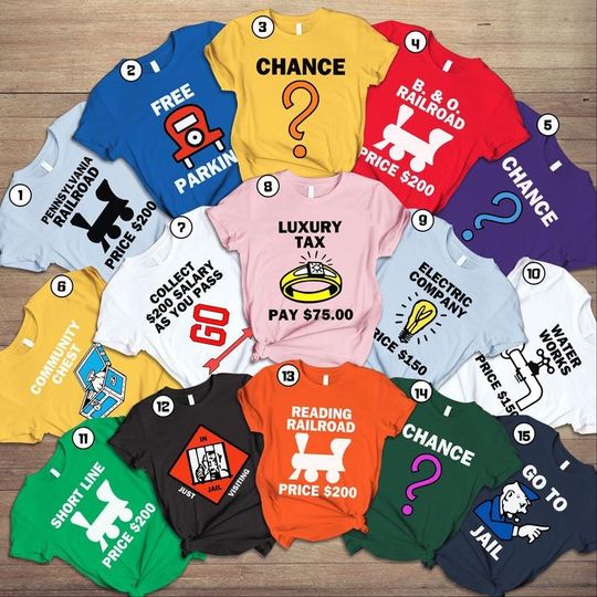 Monopoly Game Halloween Costume Shirt, Monopoly Game Cards Cosplay, Monopoly Costume Halloween Group Matching Shirts, Halloween Party 2025