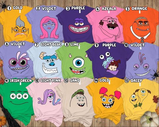 Monsters Inc Halloween Costume Shirt, Monsters Cosplay University Shirt, Mike Wazowski Boo Sully Shirt, Halloween Costume Group Matching Tee