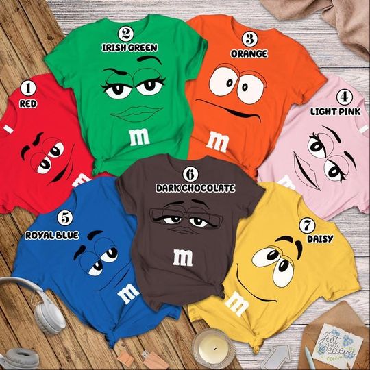 M and M Candy Halloween Costume Shirt, M and M Group Costumes, M and M Chocolate Shirt, Halloween Matching Family Halloween 2025 Shirt 01