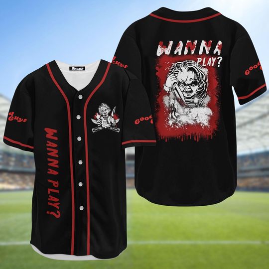 Chucky Baseball Shirt, Horror Movie Jersey, Child's Play Baseball Jersey
