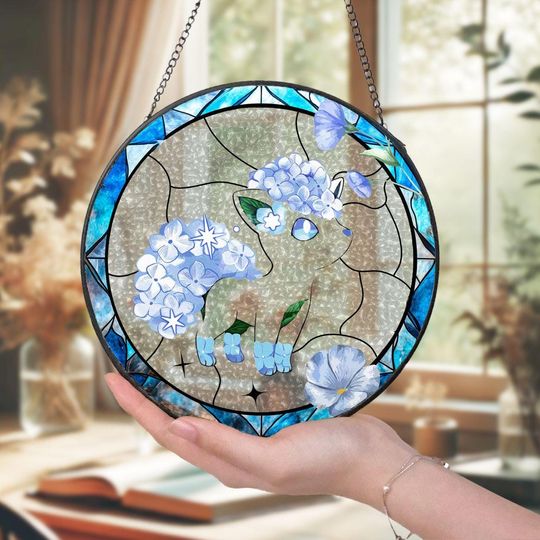 PKM Glass Suncatcher Halloween Night Window Art Gift for Collectors