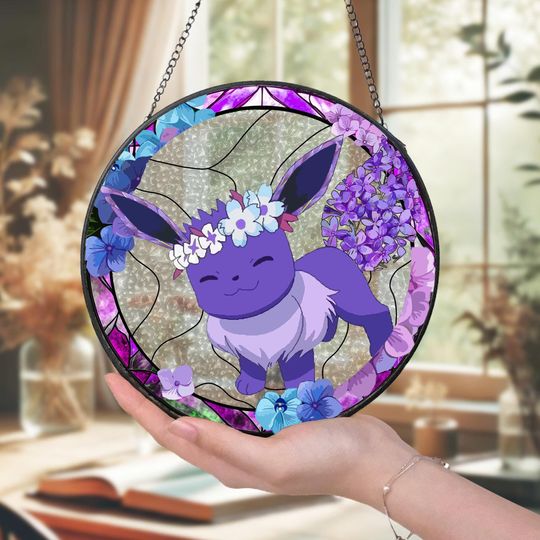 PKM Glass Suncatcher Lavender Bloom Window Art Perfect Gift for Fans Floral