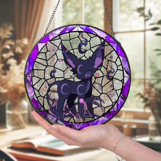 PKM Glass Suncatcher Moonlight-Inspired Window Art Gift for Collectors Home Decor