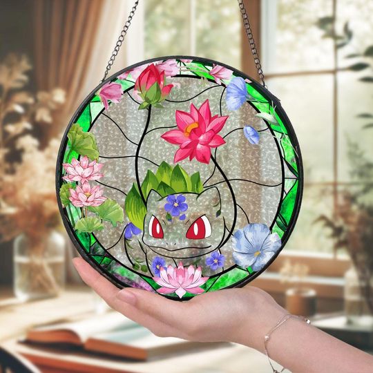 PKM Glass Suncatcher Haunted Garden Window Art Perfect Gift for Home Decor