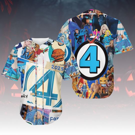 Fantastic Four Baseball Jersey, Marvel Superhero Fan Shirt