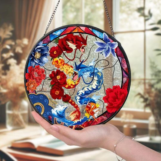 PKM Glass Suncatcher Gothic Floral Window Art Perfect Halloween Gift