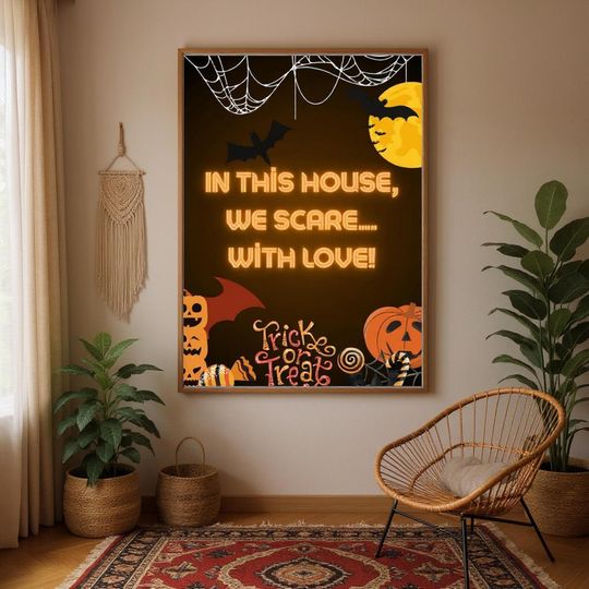 Spooky Welcome Halloween Door Sign  Haunted House Vibes for Your Front Porch