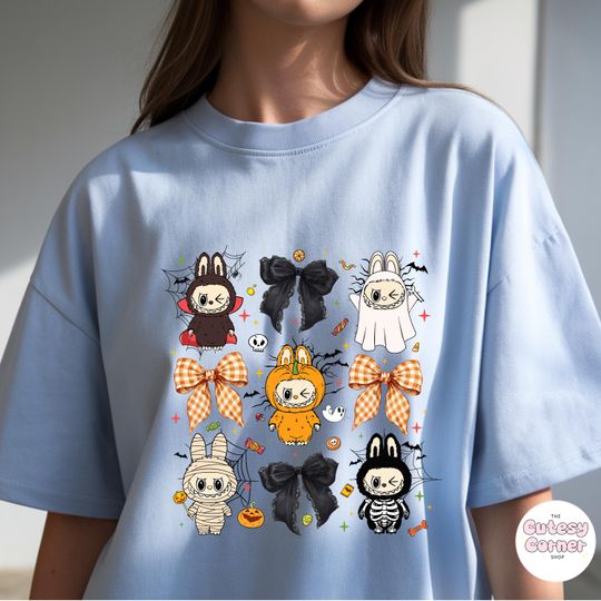 Coquette Halloween Labubu Shirt, Halloween Tshirt , Spooky Labubu Halloween Tee