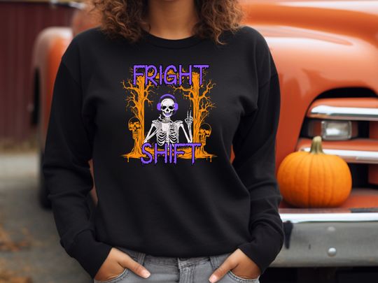 Fright Shift 911 Dispatcher Halloween Pumpkin Unisex Heavy Blend Crewneck Sweatshirt