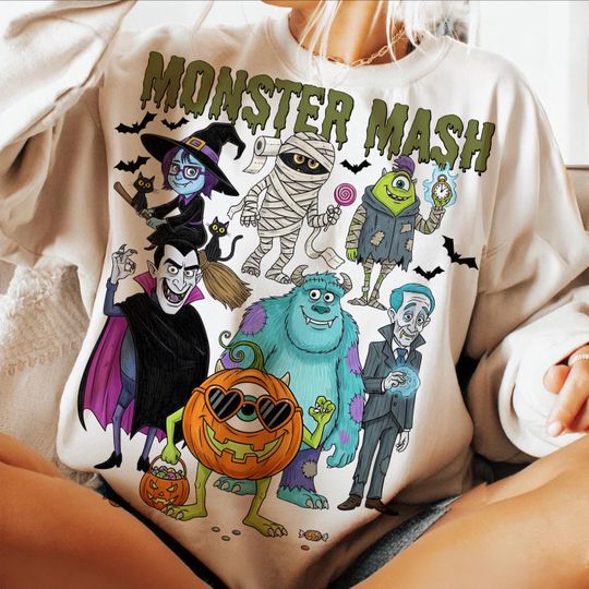 Halloween Monster Mash Sublimation Design, Horror Halloween Graphic for Shirts