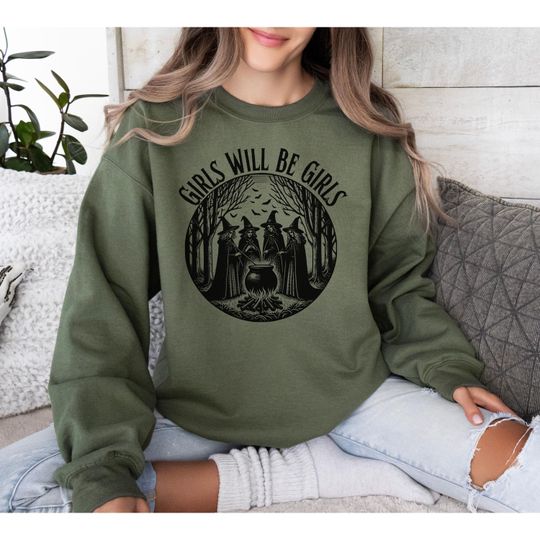 Girls Will Be Girls Witch Shirt, Funny Witch TShirt, Halloween Womens Shirt