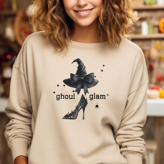 Vintage Halloween Sweatshirt, Glam Witch, Salem Witch