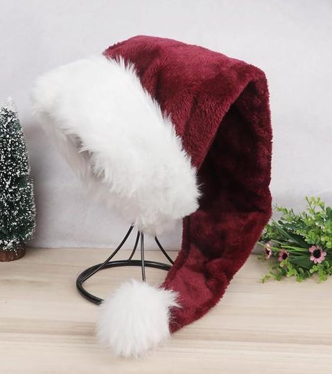 1 Pcs Long Santa Hat Deluxe Christmas Hat for Adults Unisex New Year Festive Party Christmas Supplies